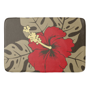 Banzai Beach Hawaiian Hibiscus Floral Bath Mat