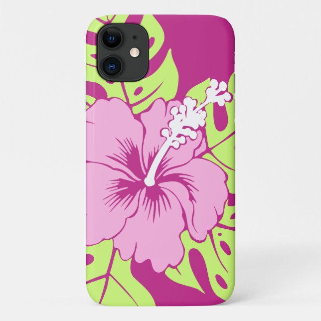 Banzai Beach Hawaiian Hibiscus Pink Case-Mate iPhone Case (Back)