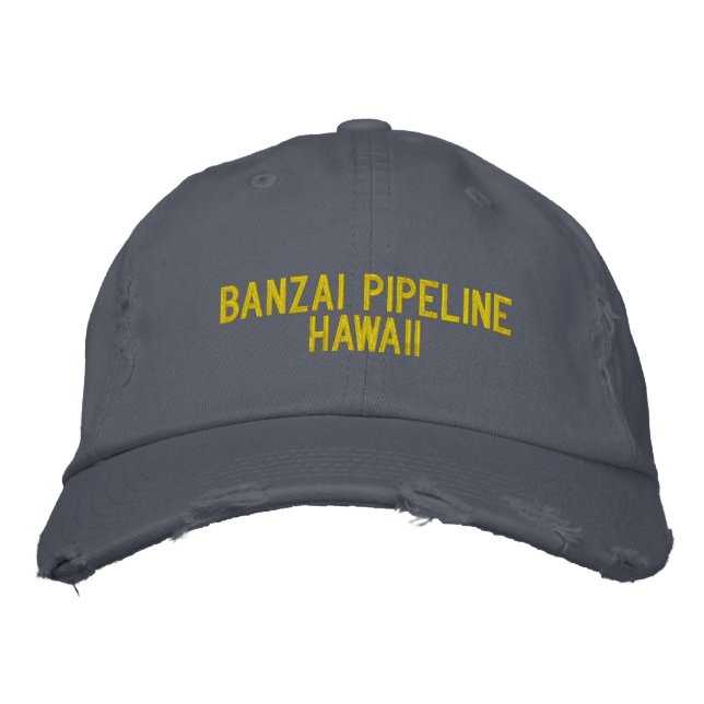 Banzai Pipeline Hawaii Embroidered Baseball Cap (Front)