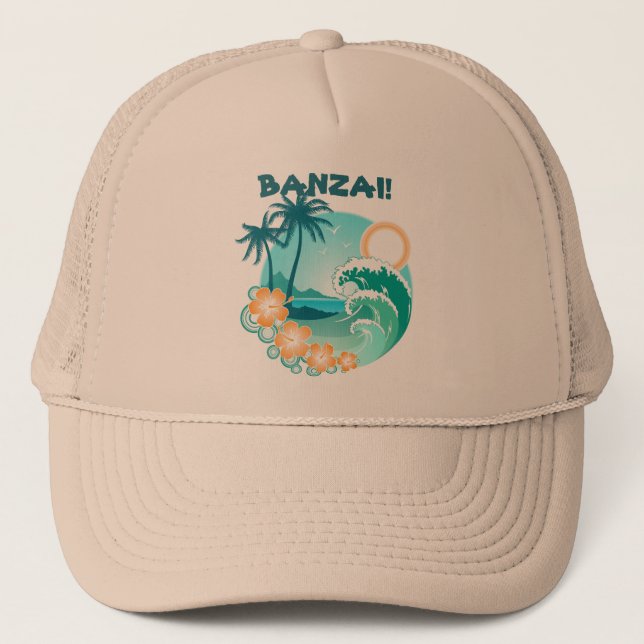 Banzai Surfing Trucker Hat (Front)