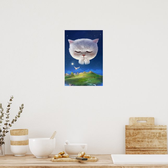 Bao Bao: Floating Among Stars Night Sky Dream Poster (Kitchen)
