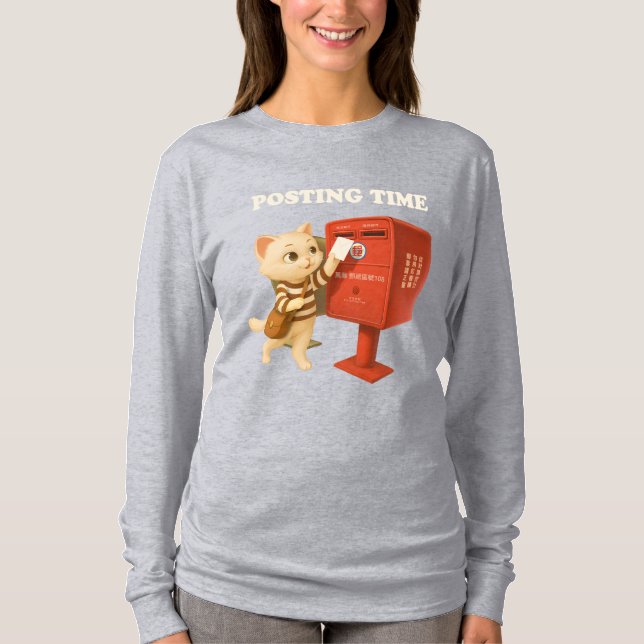 Bao Bao: Posting Time with Retro Taiwan Mailbox T-Shirt (Front)