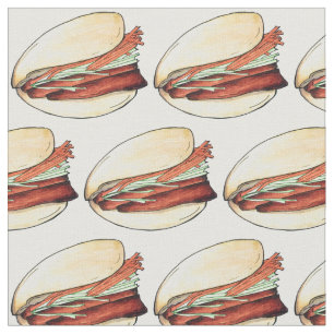 Bao Buns Porkbelly Lotus Bun Chinese Food Print Fabric
