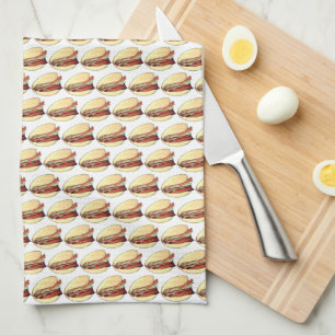 Bao Buns Porkbelly Lotus Bun Chinese Food Print Tea Towel