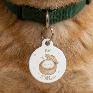 Bao Dumpling Food Kawaii Dog Cat Pet ID Tag