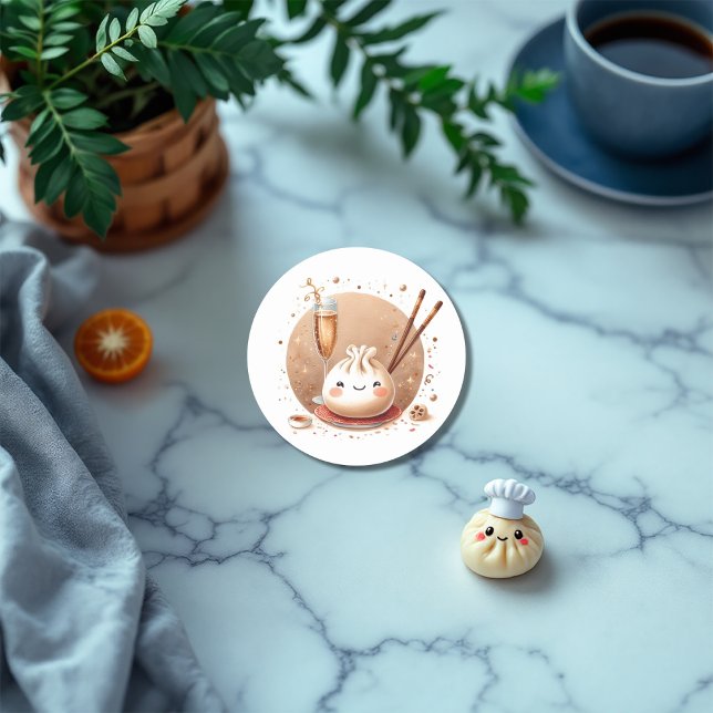 Bao in the Oven Little Dumpling Baby Shower Classic Round Sticker (Bao in the Oven Little Dumpling Baby Shower Classic Round Sticker)