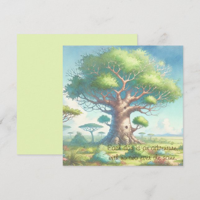 Baobab Tree & Quote	 Card (Front/Back)