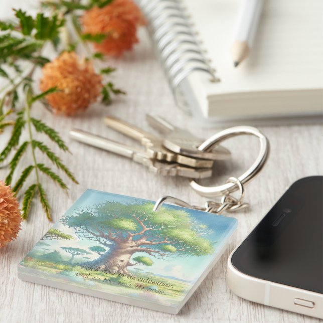Baobab Tree & Quote	 Key Ring (Front Right)
