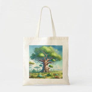 Baobab Tree & Quote	 Tote Bag