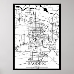 Baoding China Map Poster