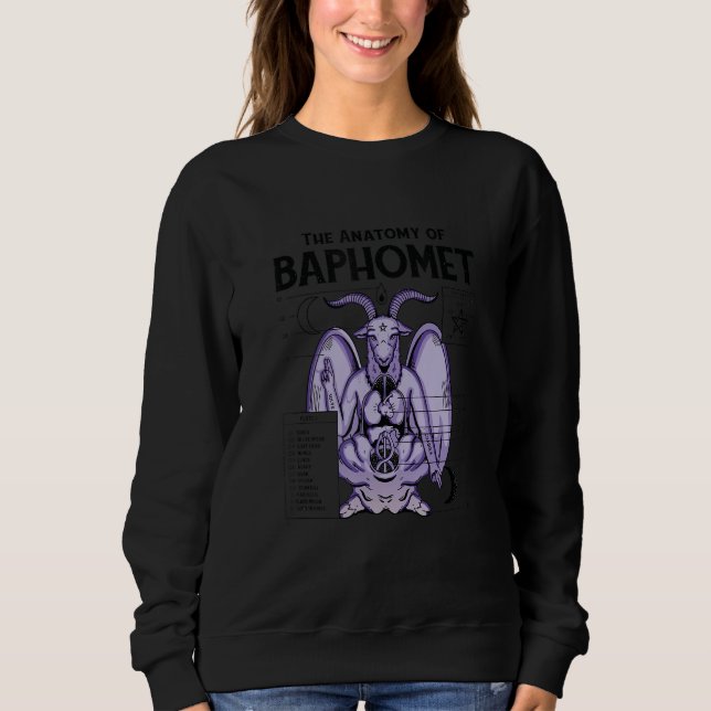 Baphomet Anatomy Satanic Satan Goat Devil Goth Gra Sweatshirt (Front)