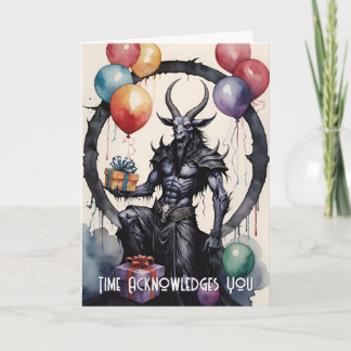 Baphomet Birthday Balloons & Gifts Gothic Card