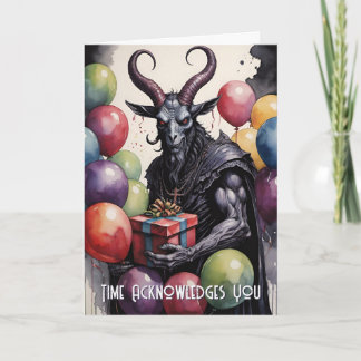 Baphomet Birthday Balloons & Gifts Gothic Card