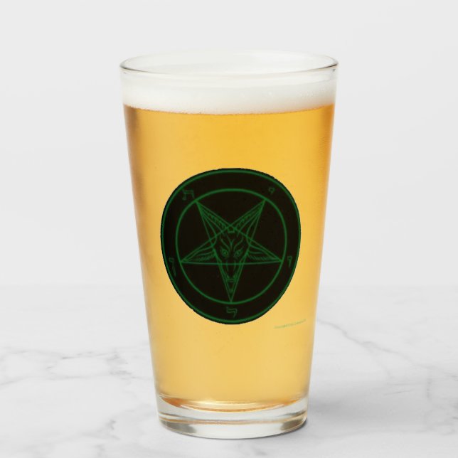 Baphomet Black and Green Glass (Front Filled)