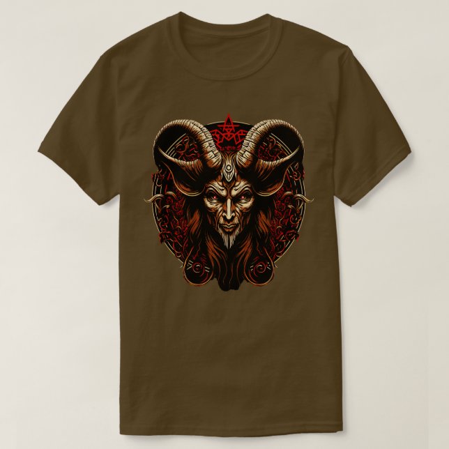 Baphomet Demon Satanic Goth Lucifer T-Shirt (Design Front)
