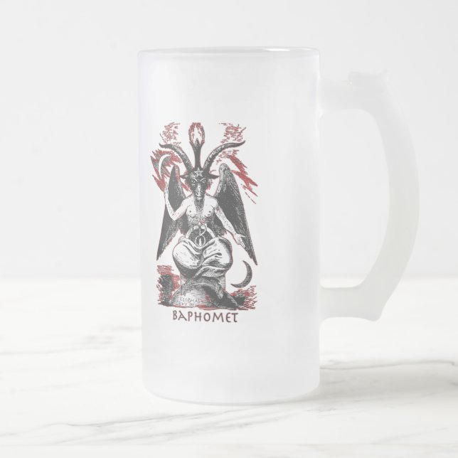 Baphomet Frosted Glass Beer Mug (Right)