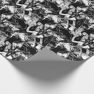 Baphomet Gothic Ravens and Cats Wrapping Paper