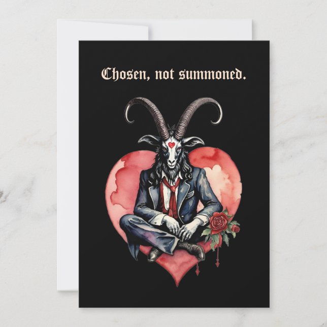 Baphomet Gothic Valentine's Day Chosen Holiday Card (Front)