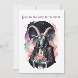Baphomet Gothic Valentine's Day Guitar Chaos Holiday Card