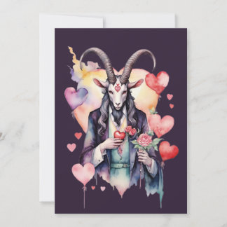 Baphomet Gothic Valentine's Day Love Holiday Card