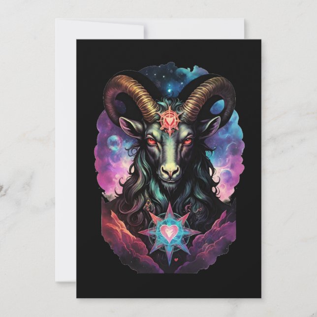 Baphomet Gothic Valentine's Day Love Holiday Card (Front)