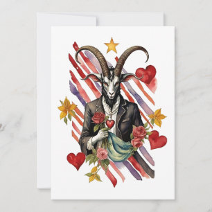 Baphomet Gothic Valentine's Day Love Holiday Card