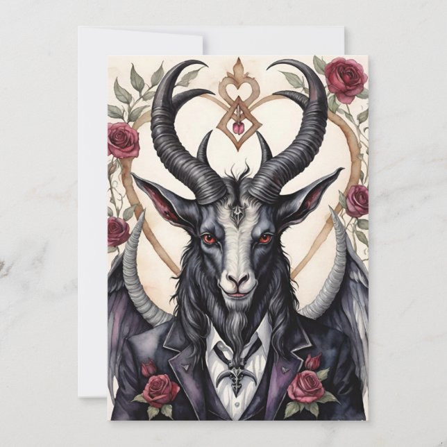 Baphomet Gothic Valentine's Day Love Holiday Card (Front)