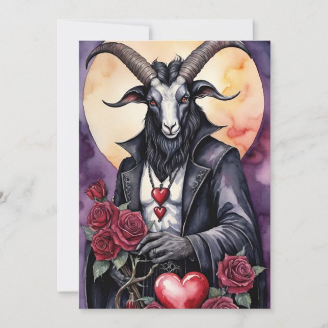 Baphomet Gothic Valentine's Day Love Holiday Card (Front)