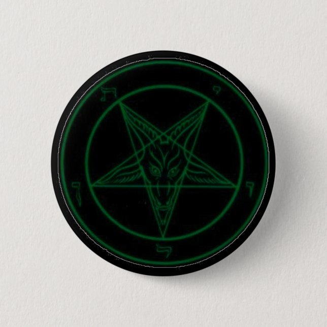 Baphomet In Green 6 Cm Round Badge (Front)