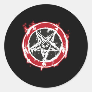 Baphomet Inverted Pentagram Classic Round Sticker