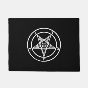 Baphomet Inverted Pentagram Goat Satanic Logo Doormat
