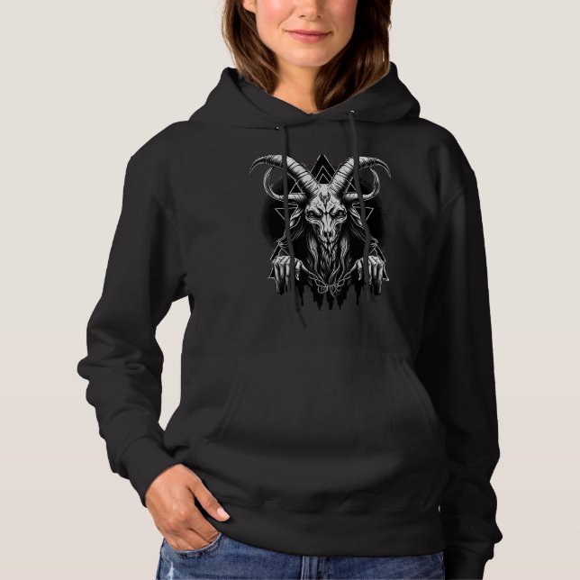 Baphomet  Occult Gothic Horror Hoodie (Front)