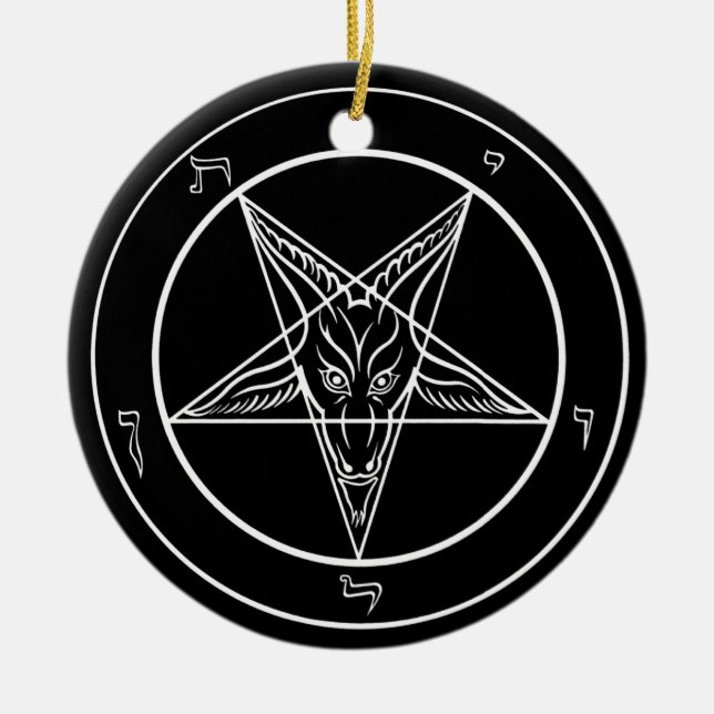 Baphomet Ornament, Ceramic Ceramic Tree Decoration (Front)