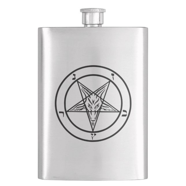 Baphomet Pentagram Satanic Flask (Front)