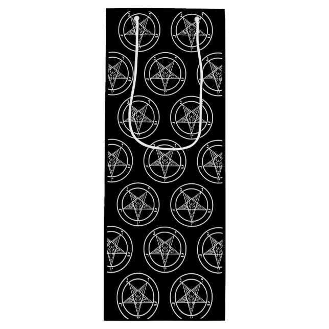 Baphomet Pentagram Satanic Wine Gift Bag (Front)