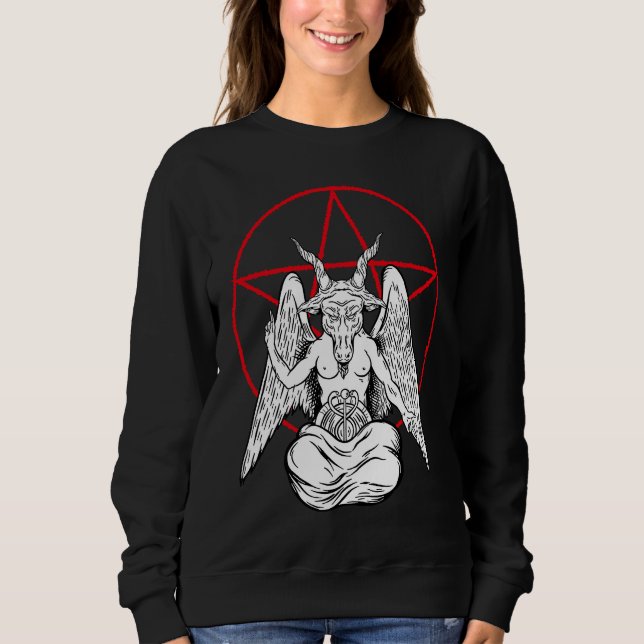 Baphomet Praying Demon  Satanic Lucifer Beelzebub Sweatshirt (Front)