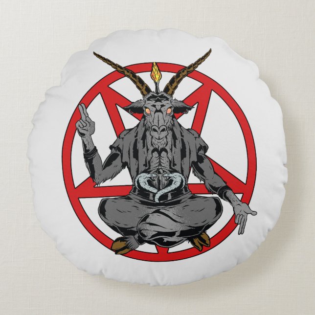 Baphomet roi de l'enfer  round cushion (Front)