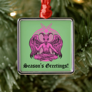 Baphomet Satanic Metal Tree Decoration