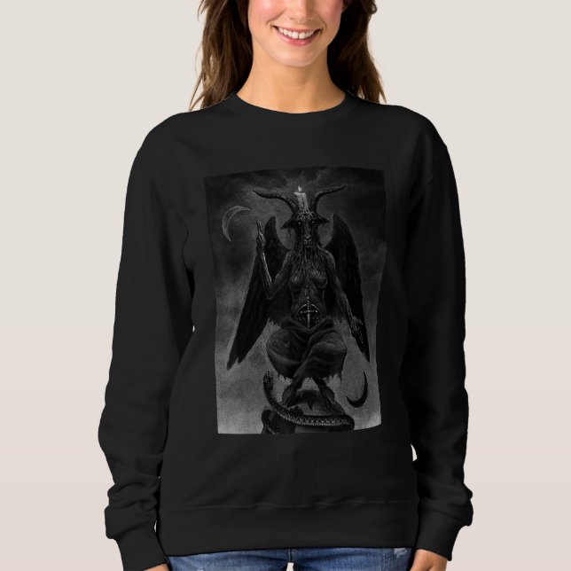 Baphomet Satanic Satan Goat Head 666 Occult Pagan  Sweatshirt (Front)