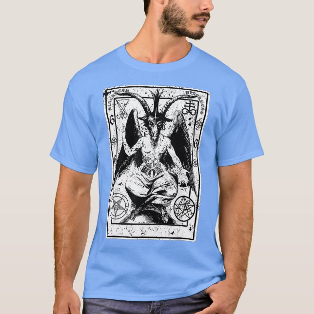 Baphomet Satanic Sigil Occult Goat Devil 666 T-Shirt (Front)