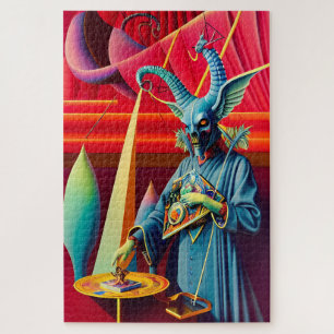 Baphomet Takes the Bait Fantasy Jigsaw Puzzle