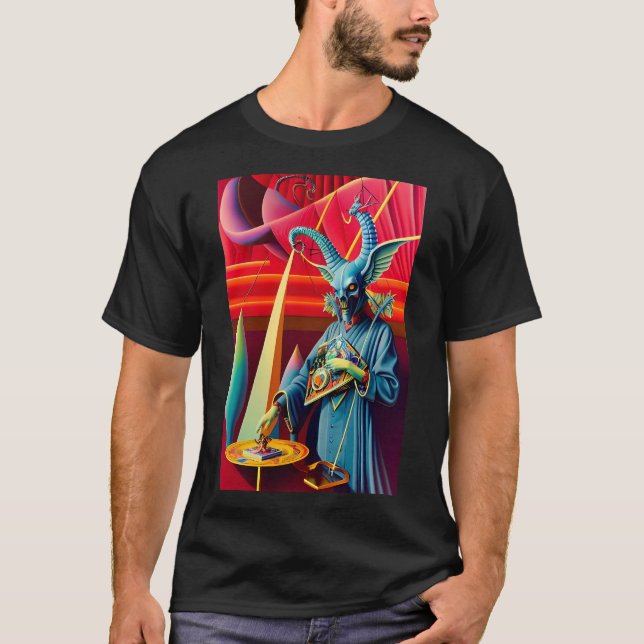 Baphomet Takes the Bait Fantasy T-Shirt (Front)