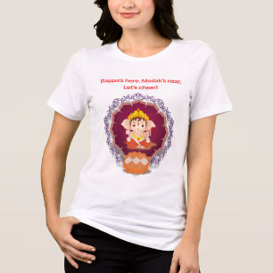 Bappa’s Here Modak’s Near Ganesh Chaturthi T-Shirt Tri-Blend Shirt