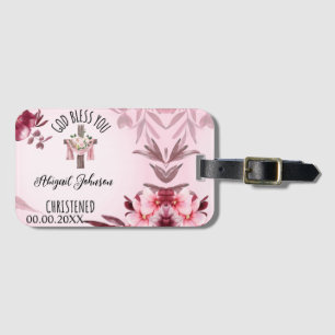 Baptised Christened Name Date God Bless You Custom Luggage Tag