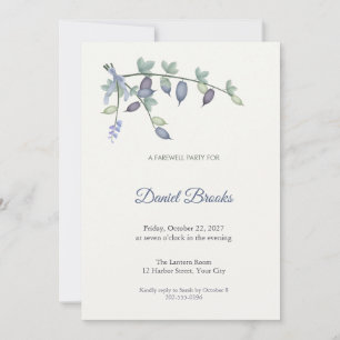 Baptisia Seed Pods Farewell Party Invitation