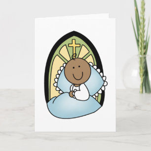 Baptism African American Baby Boy Card