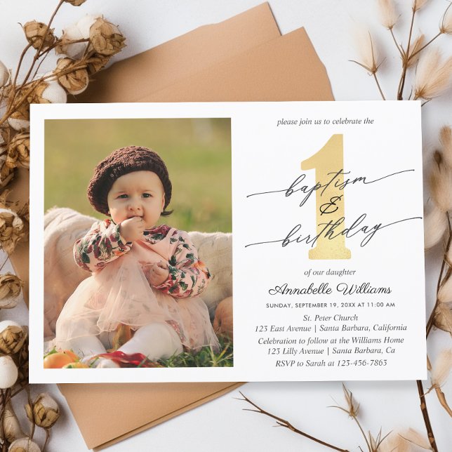 Baptism And First Birthday Photo Invitation (Creator Uploaded)