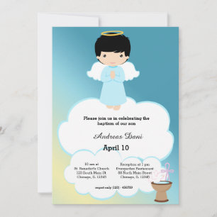 Baptism Angel boy Invitation