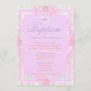 Baptism   Angel Monogram Invitation