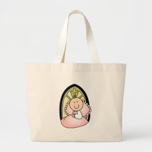 Baptism Baby Girl Large Tote Bag